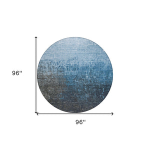 Homeroots 3' Blush And Dark Gray Ombre Washable Area Rug - Perfect For Indoor And Outdoor Spaces, Durable Design 8' Round Polyester 602865