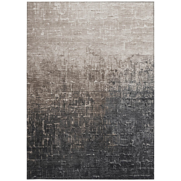 Homeroots 3' Blush And Dark Gray Ombre Washable Area Rug - Perfect For Indoor And Outdoor Spaces, Durable Design 3' X 5' Polyester 602875