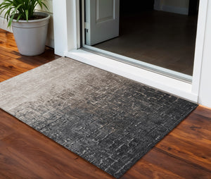 Homeroots 3' Blush And Dark Gray Ombre Washable Area Rug - Perfect For Indoor And Outdoor Spaces, Durable Design 3' X 5' Polyester 602875