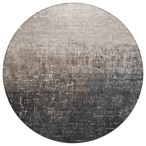 Homeroots 3' Blush And Dark Gray Ombre Washable Area Rug - Perfect For Indoor And Outdoor Spaces, Durable Design 8' Round Polyester 602877