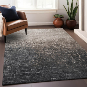Homeroots 3' Blush And Dark Gray Ombre Washable Area Rug - Perfect For Indoor And Outdoor Spaces, Durable Design 8' X 10' Polyester 602878