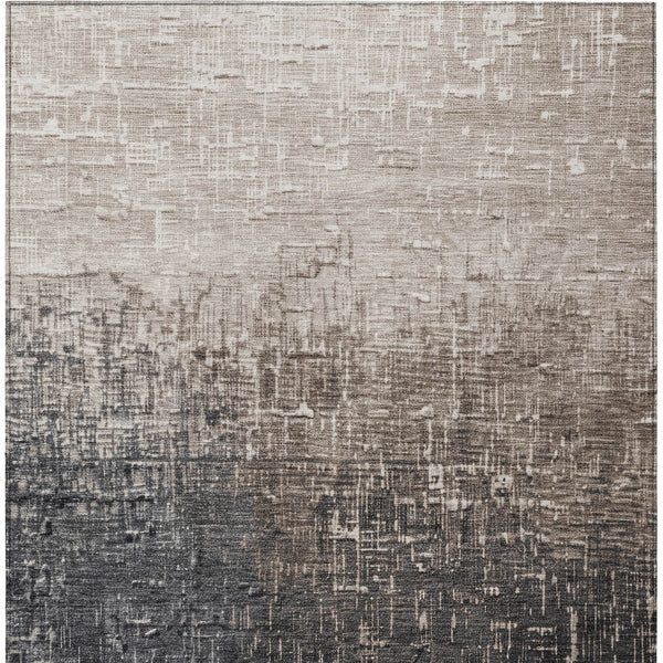 Homeroots 3' Blush And Dark Gray Ombre Washable Area Rug - Perfect For Indoor And Outdoor Spaces, Durable Design 9' X 12' Polyester 602879