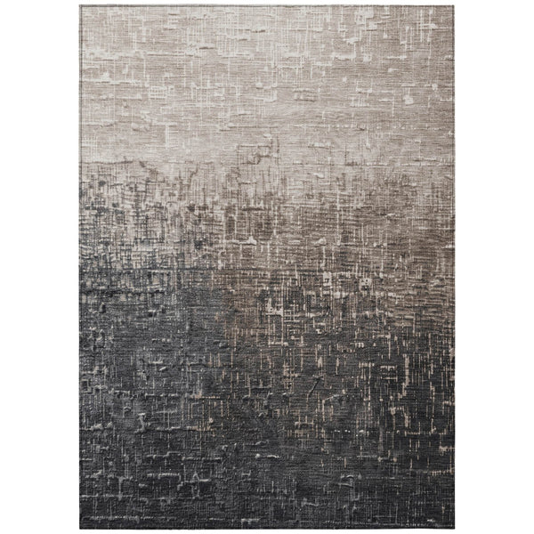 Homeroots 3' Blush And Dark Gray Ombre Washable Area Rug - Perfect For Indoor And Outdoor Spaces, Durable Design 9' X 12' Polyester 602879