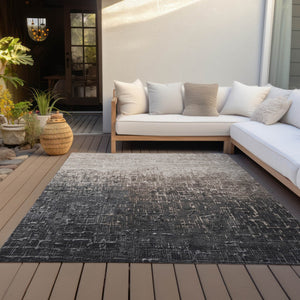 Homeroots 3' Blush And Dark Gray Ombre Washable Area Rug - Perfect For Indoor And Outdoor Spaces, Durable Design 9' X 12' Polyester 602879