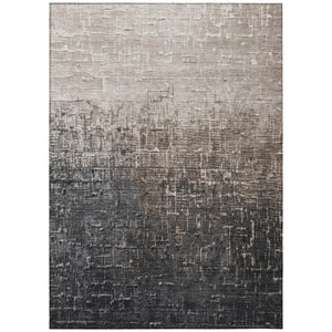 HomeRoots 5' Ombre Area Rug - Stylish Khaki to Dark Gray Design, Durable, Washable for Indoor & Outdoor Spaces 10' X 14' 602880