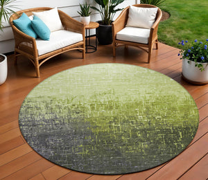 Homeroots 3' Blush And Dark Gray Ombre Washable Area Rug - Perfect For Indoor And Outdoor Spaces, Durable Design 8' Round Polyester 602883
