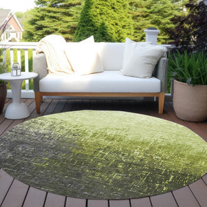 Homeroots 3' Blush And Dark Gray Ombre Washable Area Rug - Perfect For Indoor And Outdoor Spaces, Durable Design 8' Round Polyester 602883