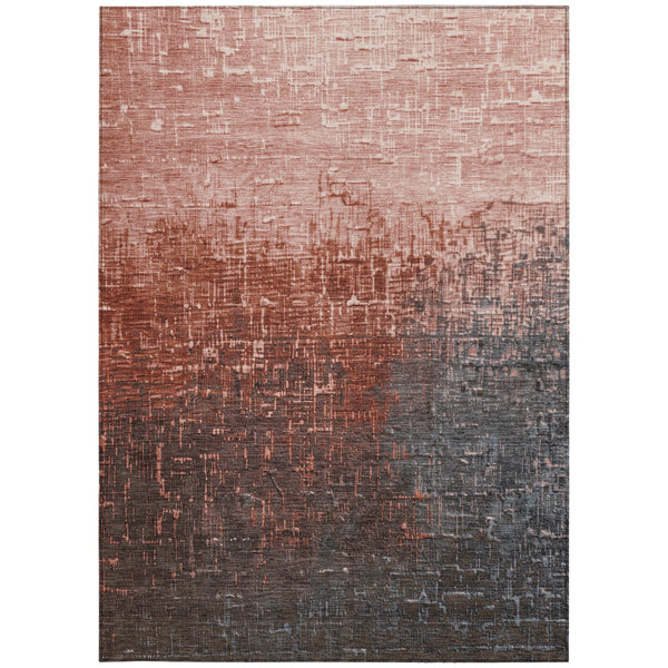 Homeroots 3' Blush And Dark Gray Ombre Washable Area Rug - Perfect For Indoor And Outdoor Spaces, Durable Design 3' X 5' Polyester 602887