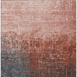 Homeroots 3' Blush And Dark Gray Ombre Washable Area Rug - Perfect For Indoor And Outdoor Spaces, Durable Design 3' X 5' Polyester 602887