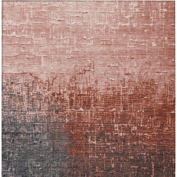 Homeroots 3' Blush And Dark Gray Ombre Washable Area Rug - Perfect For Indoor And Outdoor Spaces, Durable Design 3' X 5' Polyester 602887