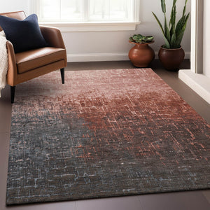 Homeroots 3' Blush And Dark Gray Ombre Washable Area Rug - Perfect For Indoor And Outdoor Spaces, Durable Design 3' X 5' Polyester 602887
