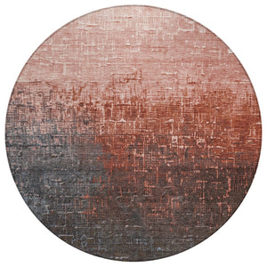 HomeRoots 5' Modern Ombre Blush and Dark Gray Indoor Outdoor Rug - Washable, Durable, Stylish Accent for Any Space 8' Round 602889