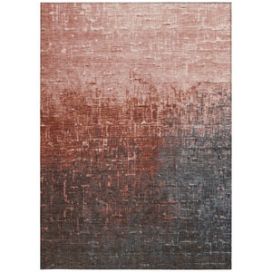 Homeroots 3' Blush And Dark Gray Ombre Washable Area Rug - Perfect For Indoor And Outdoor Spaces, Durable Design 9' X 12' Polyester 602891