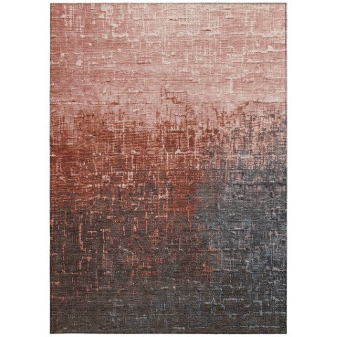 Homeroots 3' Blush And Dark Gray Ombre Washable Area Rug - Perfect For Indoor And Outdoor Spaces, Durable Design 9' X 12' Polyester 602891