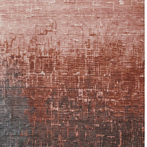 Homeroots 3' Blush And Dark Gray Ombre Washable Area Rug - Perfect For Indoor And Outdoor Spaces, Durable Design 9' X 12' Polyester 602891