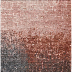 Homeroots 3' Blush And Dark Gray Ombre Washable Area Rug - Perfect For Indoor And Outdoor Spaces, Durable Design 10' X 14' Polyester 602892