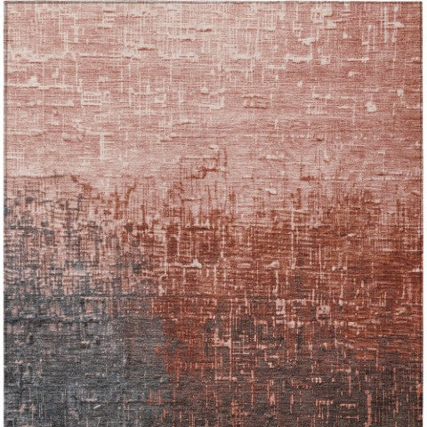 Homeroots 3' Blush And Dark Gray Ombre Washable Area Rug - Perfect For Indoor And Outdoor Spaces, Durable Design 10' X 14' Polyester 602892