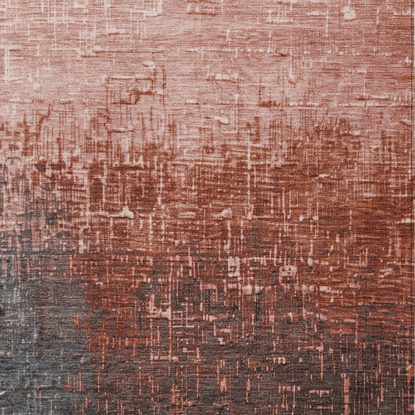 Homeroots 3' Blush And Dark Gray Ombre Washable Area Rug - Perfect For Indoor And Outdoor Spaces, Durable Design 10' X 14' Polyester 602892