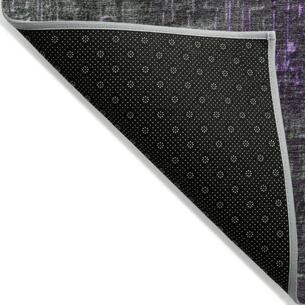 HomeRoots 5' Stylish Purple and Dark Gray Ombre Washable Area Rug for Indoor and Outdoor High-Traffic Spaces 8' X 10' 602896