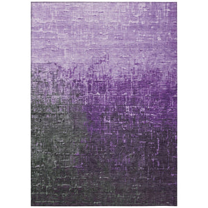 HomeRoots 9' X 12' Ombre Purple & Dark Gray Washable Area Rug - Stylish, Durable, Indoor/Outdoor Use, Stain-Resistant 602897