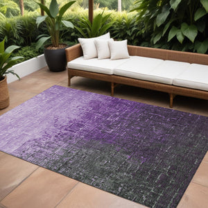Homeroots 3' Blush And Dark Gray Ombre Washable Area Rug - Perfect For Indoor And Outdoor Spaces, Durable Design 10' X 14' Polyester 602898