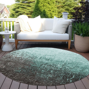 Homeroots 3' Blush And Dark Gray Ombre Washable Area Rug - Perfect For Indoor And Outdoor Spaces, Durable Design 8' Round Polyester 602901