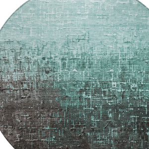 Homeroots 3' Blush And Dark Gray Ombre Washable Area Rug - Perfect For Indoor And Outdoor Spaces, Durable Design 8' Round Polyester 602901