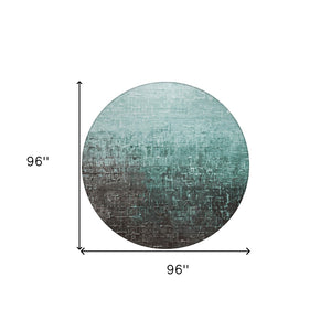 Homeroots 3' Blush And Dark Gray Ombre Washable Area Rug - Perfect For Indoor And Outdoor Spaces, Durable Design 8' Round Polyester 602901