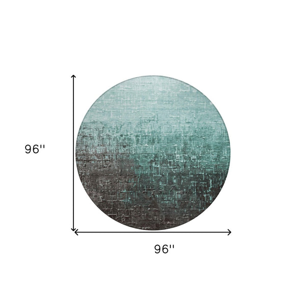 Homeroots 3' Blush And Dark Gray Ombre Washable Area Rug - Perfect For Indoor And Outdoor Spaces, Durable Design 8' Round Polyester 602901