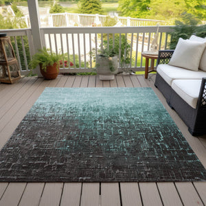 Homeroots 3' Blush And Dark Gray Ombre Washable Area Rug - Perfect For Indoor And Outdoor Spaces, Durable Design 9' X 12' Polyester 602903