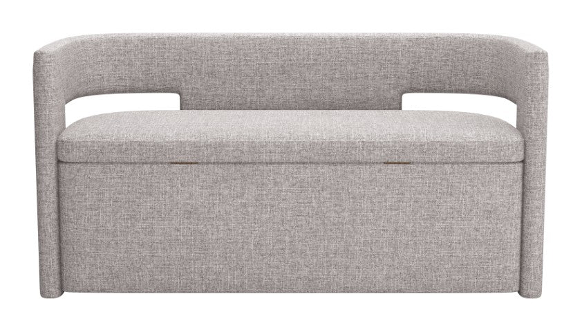 Homeroots 54" Gray Fabric Upholstered Storage Bench With Flip Top - Stylish & Functional Solution For Any Room   602905