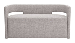 Homeroots 54" Gray Fabric Upholstered Storage Bench With Flip Top - Stylish & Functional Solution For Any Room   602905