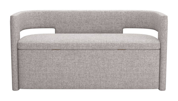 Homeroots 54" Gray Fabric Upholstered Storage Bench With Flip Top - Stylish & Functional Solution For Any Room   602905