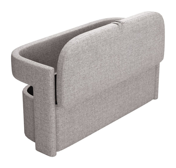 Homeroots 54" Gray Fabric Upholstered Storage Bench With Flip Top - Stylish & Functional Solution For Any Room   602905