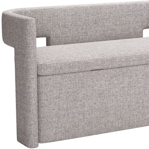 Homeroots 54" Gray Fabric Upholstered Storage Bench With Flip Top - Stylish & Functional Solution For Any Room   602905