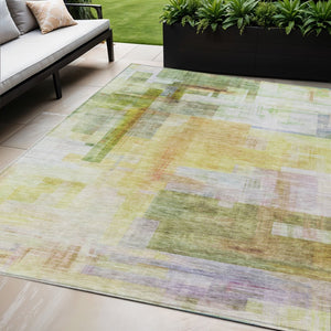 HomeRoots 5' Vibrant Abstract Washable Area Rug - Durable Indoor/Outdoor Design for Modern Spaces & Foyers 5' X 8' 602933