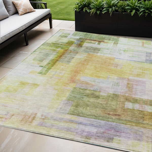 HomeRoots 5' Vibrant Abstract Washable Area Rug - Durable Indoor/Outdoor Design for Modern Spaces & Foyers 5' X 8' 602933