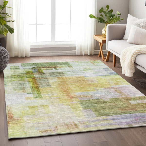HomeRoots 5' Vibrant Abstract Washable Area Rug - Durable Indoor/Outdoor Design for Modern Spaces & Foyers 8' X 10' 602935
