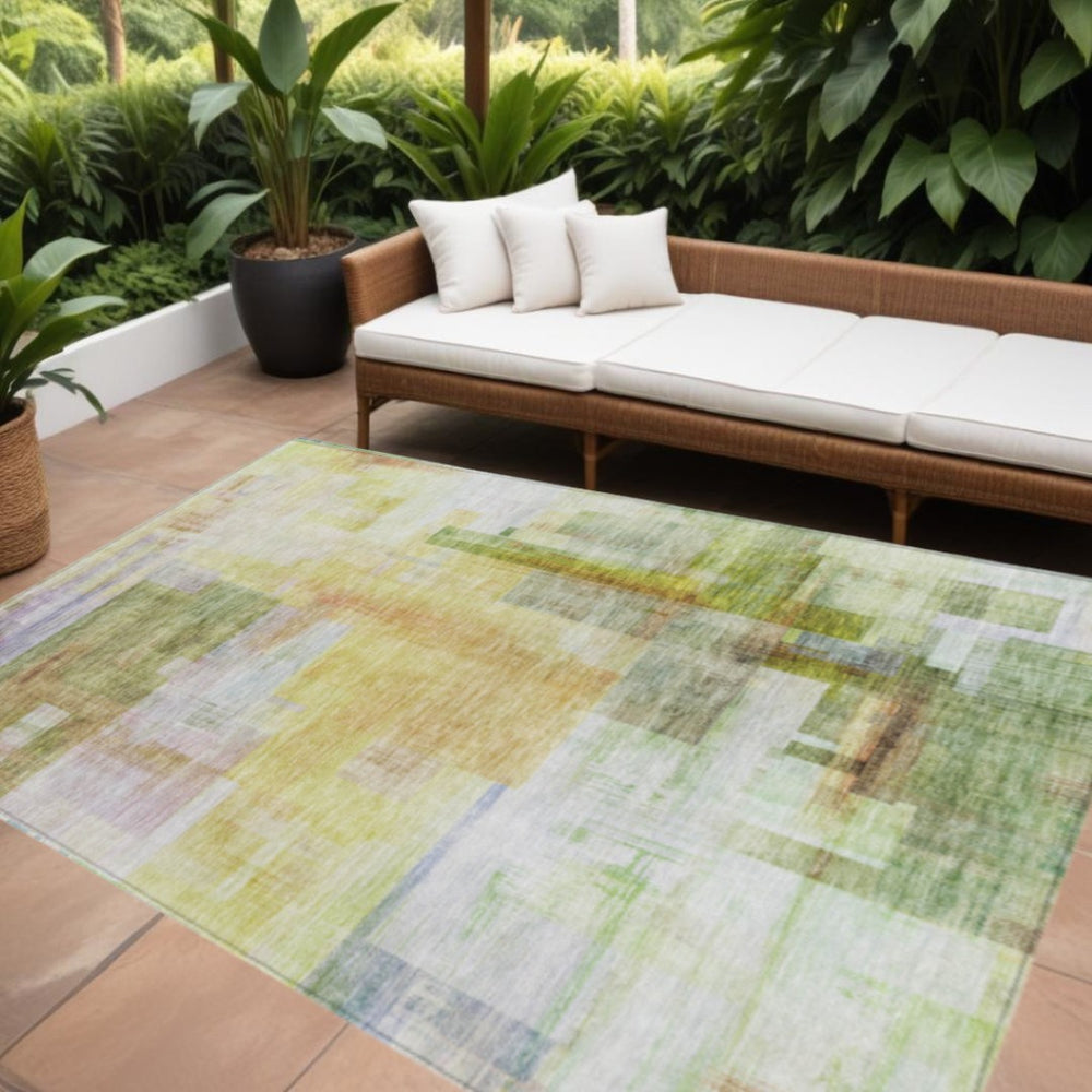 HomeRoots 9' X 12' Vibrant Abstract Area Rug - Washable Indoor/Outdoor Design for High-Traffic Spaces & Style 602936
