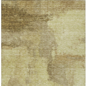 Homeroots 3' Brown & Light Yellow Abstract Rug – Stylish Washable Indoor/Outdoor Area Rug For Any Space 5' X 8' Polyester 602946