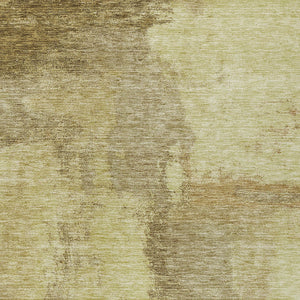 Homeroots 3' Brown & Light Yellow Abstract Rug – Stylish Washable Indoor/Outdoor Area Rug For Any Space 5' X 8' Polyester 602946