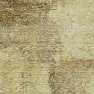 Homeroots 3' Brown & Light Yellow Abstract Rug – Stylish Washable Indoor/Outdoor Area Rug For Any Space 8' X 10' Polyester 602948