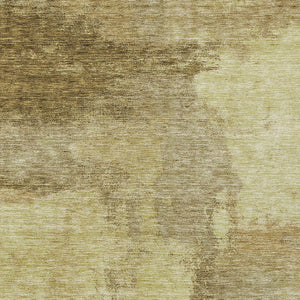 Homeroots 3' Brown & Light Yellow Abstract Rug – Stylish Washable Indoor/Outdoor Area Rug For Any Space 9' X 12' Polyester 602949