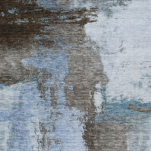 Homeroots 3' Brown & Light Yellow Abstract Rug – Stylish Washable Indoor/Outdoor Area Rug For Any Space 8' X 10' Polyester 602954