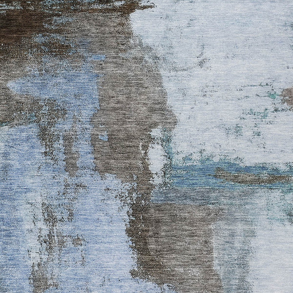 Homeroots 3' Brown & Light Yellow Abstract Rug – Stylish Washable Indoor/Outdoor Area Rug For Any Space 9' X 12' Polyester 602955