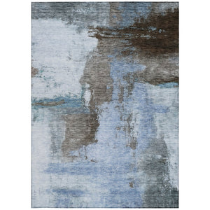 Homeroots 3' Brown & Light Yellow Abstract Rug – Stylish Washable Indoor/Outdoor Area Rug For Any Space 10' X 14' Polyester 602956
