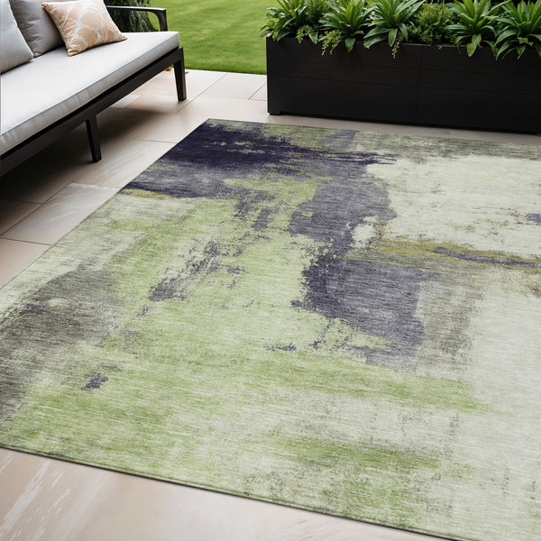 Homeroots 3' Brown & Light Yellow Abstract Rug – Stylish Washable Indoor/Outdoor Area Rug For Any Space 5' X 8' Polyester 602958