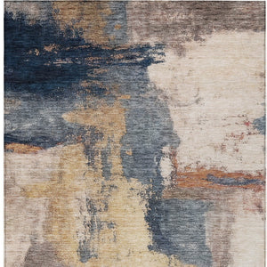 Homeroots 3' Brown & Light Yellow Abstract Rug – Stylish Washable Indoor/Outdoor Area Rug For Any Space 3' X 5' Polyester 602963