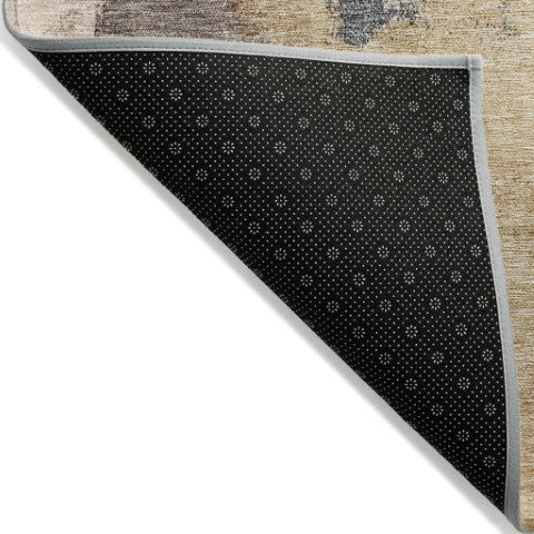 Homeroots 3' Brown & Light Yellow Abstract Rug – Stylish Washable Indoor/Outdoor Area Rug For Any Space 5' X 8' Polyester 602964