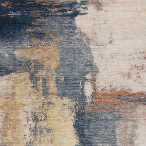 Homeroots 3' Brown & Light Yellow Abstract Rug – Stylish Washable Indoor/Outdoor Area Rug For Any Space 5' X 8' Polyester 602964